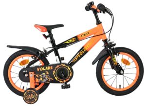 Volare Strike Kinderfiets – Jongens – 14 inch – Zwart Oranje – Twee handremmen