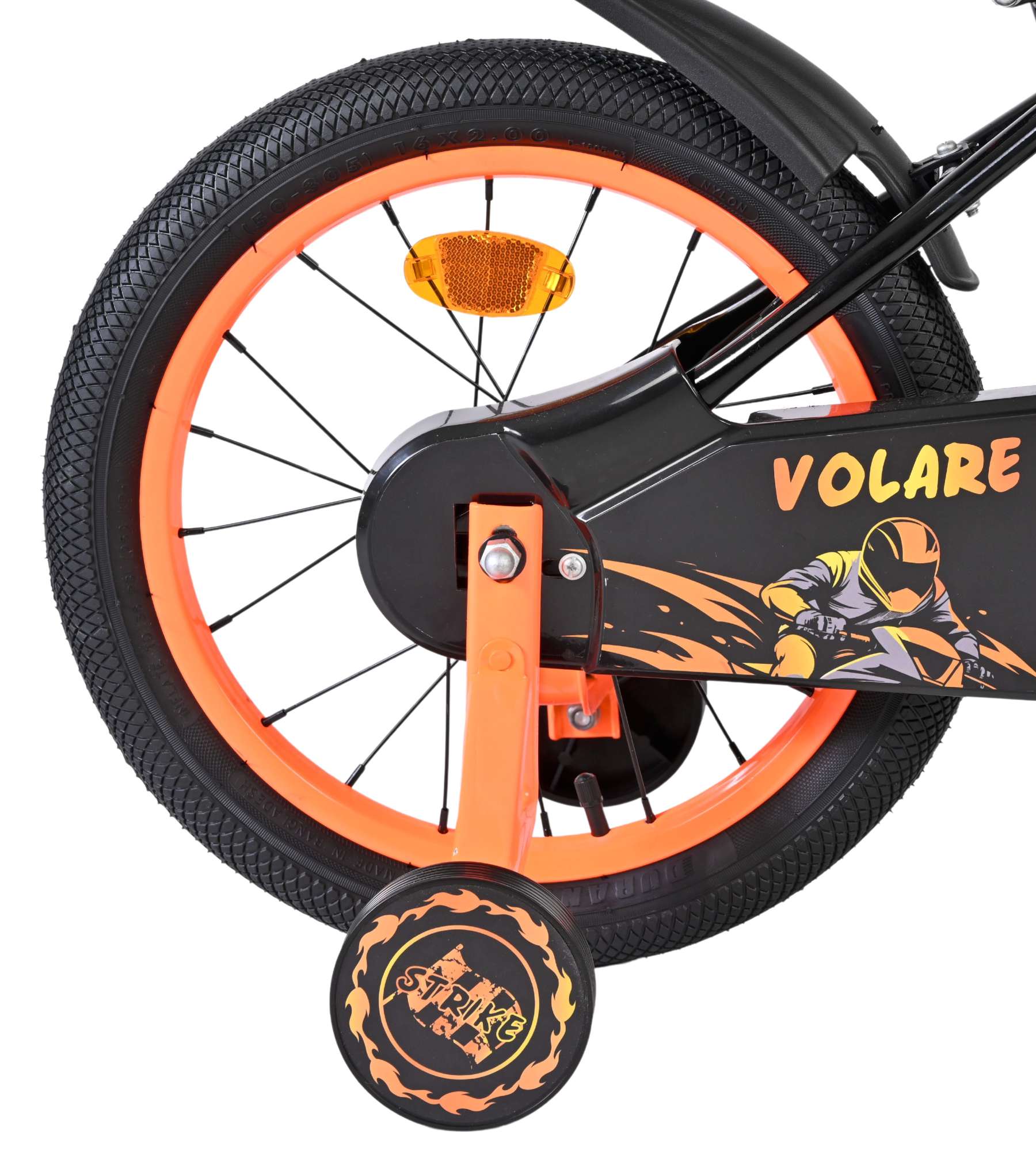 Volare Strike Kinderfiets – Jongens – 16 inch – Zwart Oranje