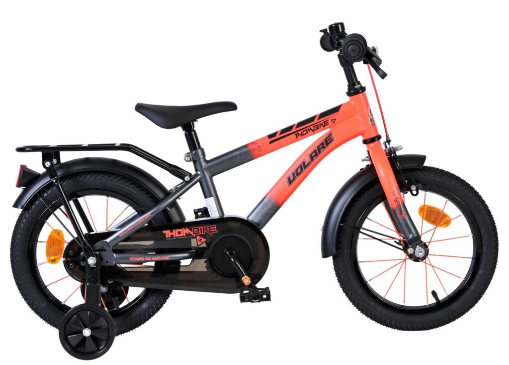 Volare Thombike Kinderfiets – Jongens – 14 inch – Oranje Grijs