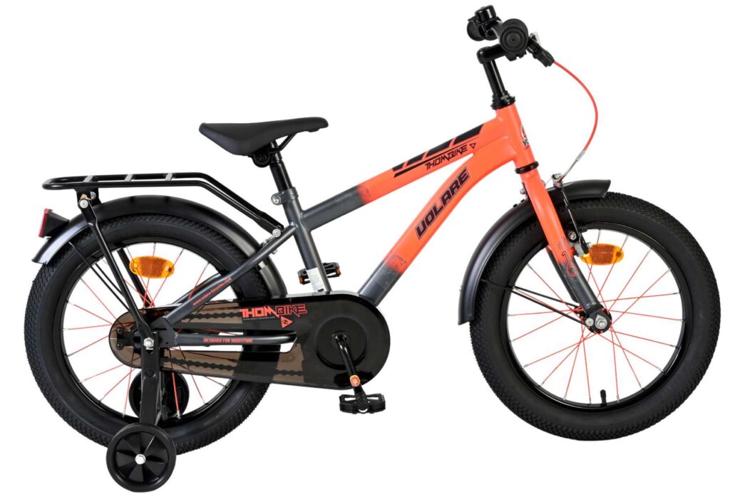 Volare Thombike Kinderfiets – Jongens – 16 inch – Oranje Grijs