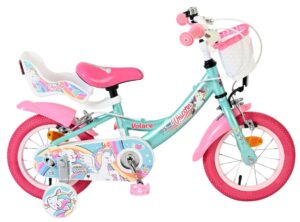 Volare Unicorn Kinderfiets – Meisjes – 12 inch – Groen – Twee handremmen