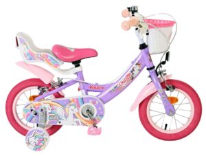 Volare Unicorn Kinderfiets – Meisjes – 12 inch – Paars – Twee handremmen