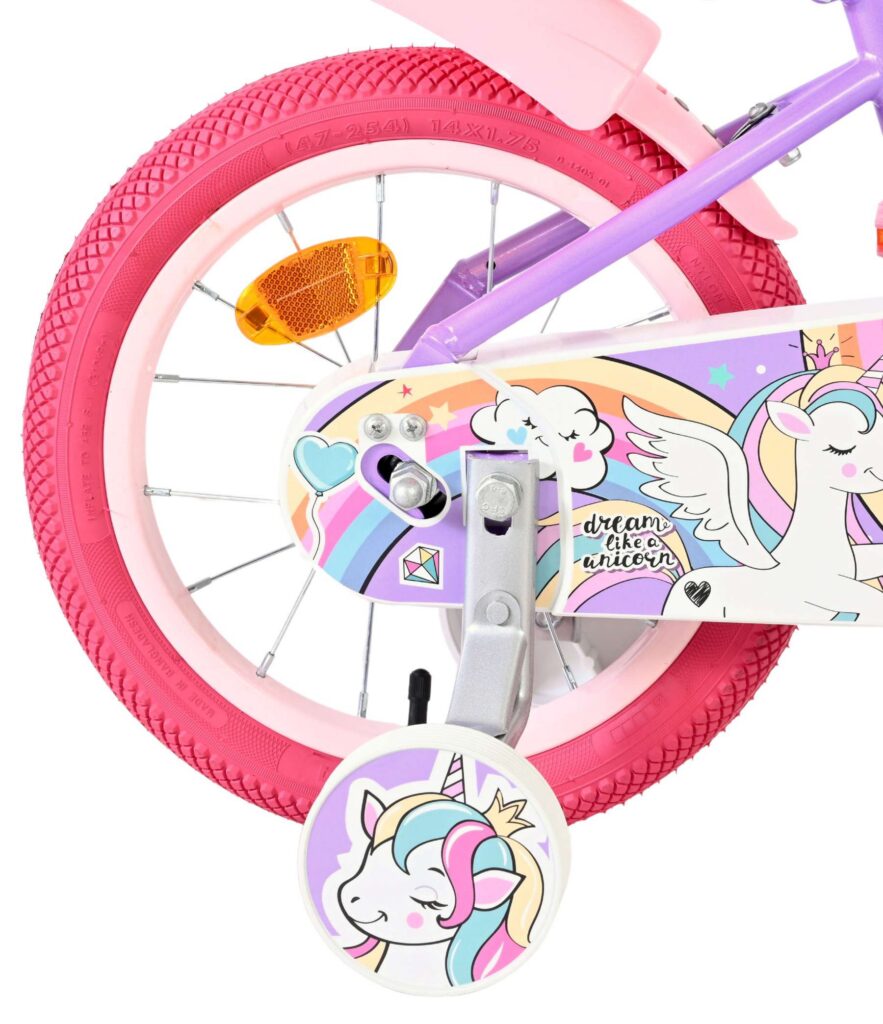 Volare Unicorn Kinderfiets – Meisjes – 14 inch – Paars