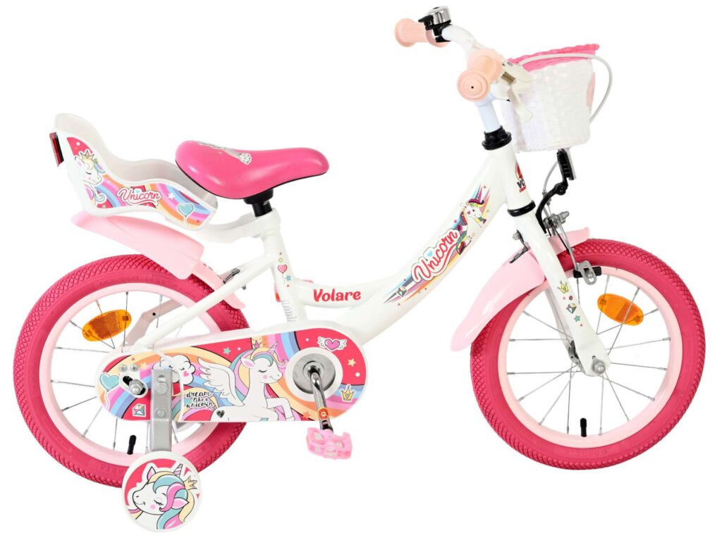 Volare Unicorn Kinderfiets – Meisjes – 14 inch – Wit