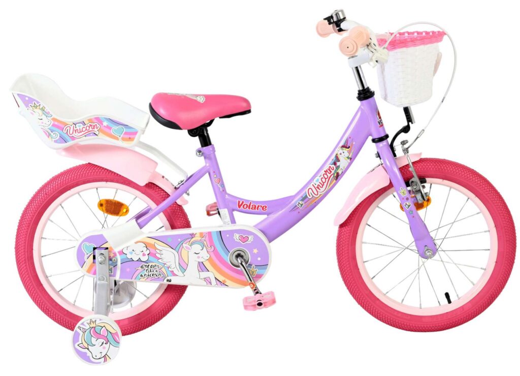 Volare Unicorn Kinderfiets – Meisjes – 16 inch – Paars