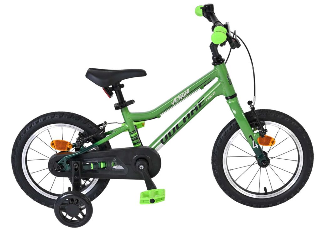 Volare Venom Kinderfiets – Jongens – 14 inch – Groen – Twee handremmen