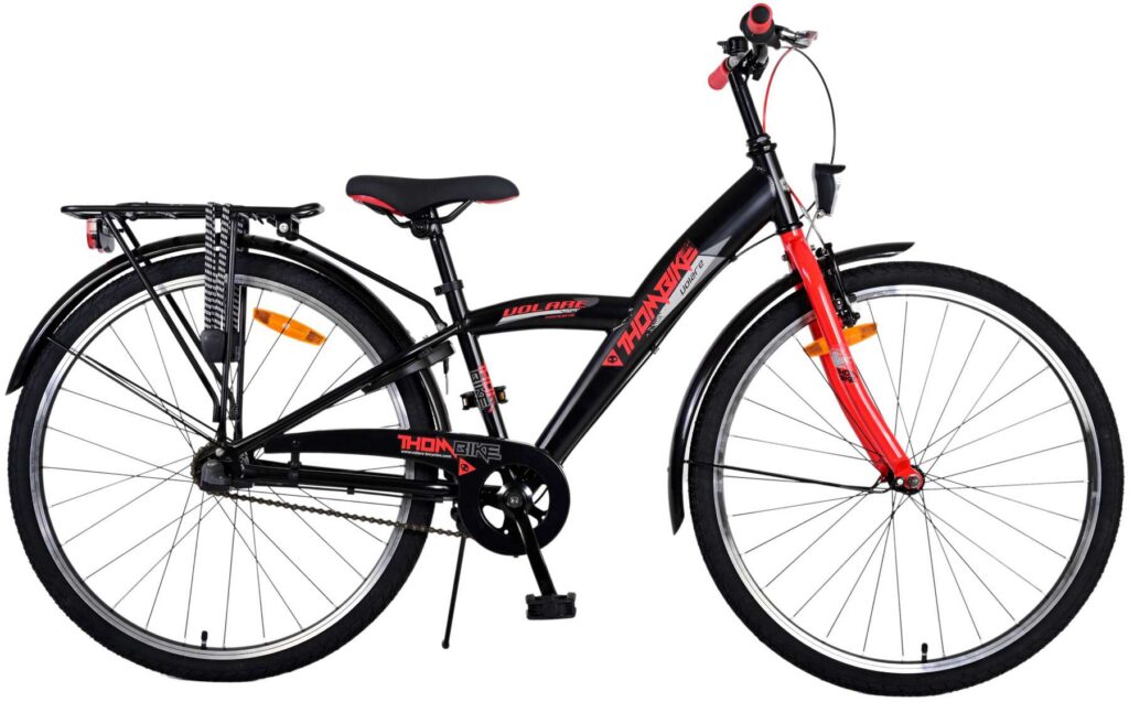 Volare Thombike Kinderfiets – Jongens – 26 inch – Zwart Rood – Nexus 3