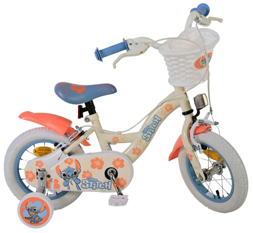 Koala Kinderfiets – Meisjes – 12 inch – Twee handremmen – Crème Koraal Blauw