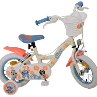 Koala Kinderfiets - Meisjes - 12 inch - Twee handremmen - Crème Koraal Blauw