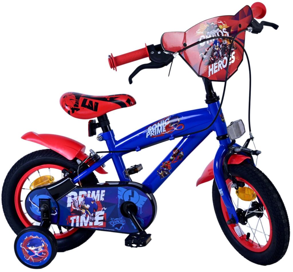 Turbo Crew Kinderfiets – Jongens – 12 inch – Blauw Rood – Twee handremmen