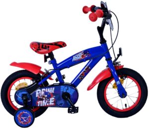 Turbo Crew Kinderfiets – Jongens – 12 inch – Blauw Rood – Twee handremmen