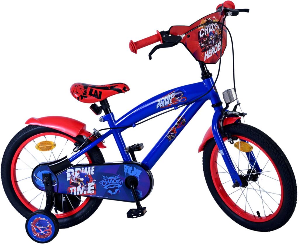 Turbo Crew Kinderfiets – Jongens – 16 inch – Blauw Rood – Twee handremmen