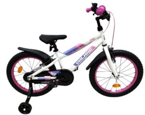 Volare Lily Kinderfiets – Meisjes – 18 inch – Wit Roze Paars – Twee handremmen