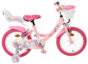 Volare Unicorn Kinderfiets – Meisjes – 16 inch – Roze – Twee Handremmen