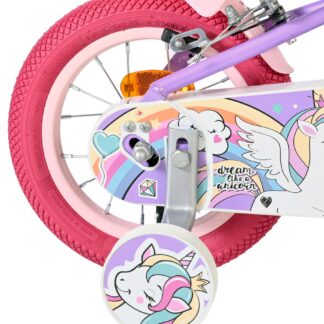 Volare Unicorn Kinderfiets - Meisjes - 12 inch - Paars - Twee handremmen