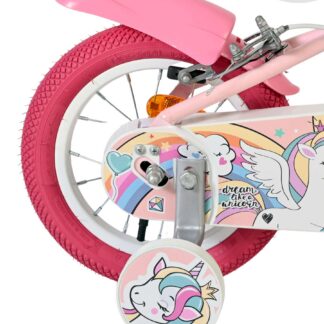 Volare Unicorn Kinderfiets - Meisjes - 12 inch - Roze - Twee handremmen