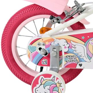 Volare Unicorn Kinderfiets - Meisjes - 12 inch - Wit - Twee handremmen