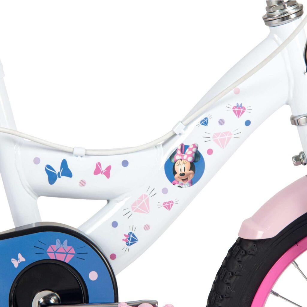 Disney Minnie Kinderfiets – Meisjes – 14 inch – Wit Roze – Twee handremmen