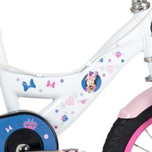 Disney Minnie Kinderfiets - Meisjes - 14 inch - Wit Roze - Twee handremmen